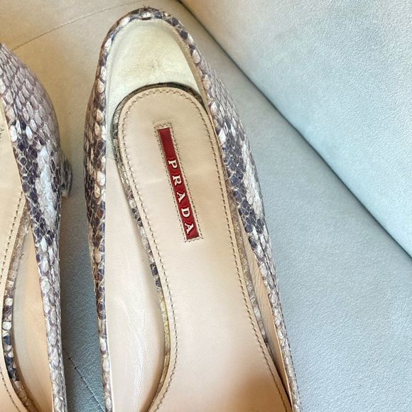 Prada heels ST Pitone Roccia Snake print heels sz 38.5 - Picture 4 of 12